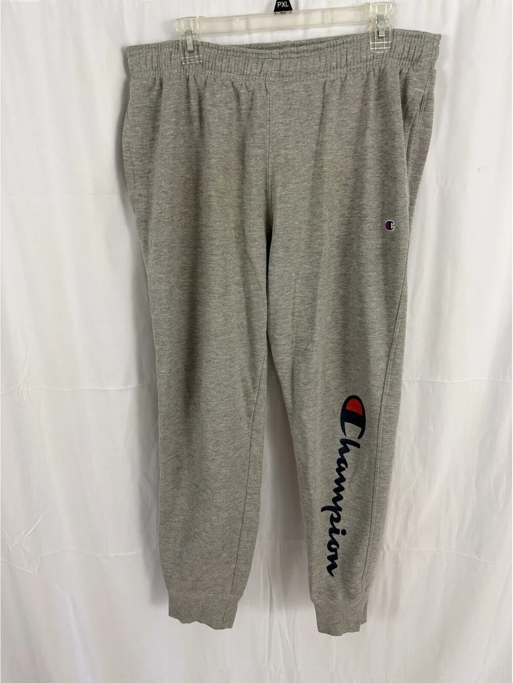 Champion Jogger Sweatpants Men’s Gray Cotton Poly Size L FREE SHIPPING